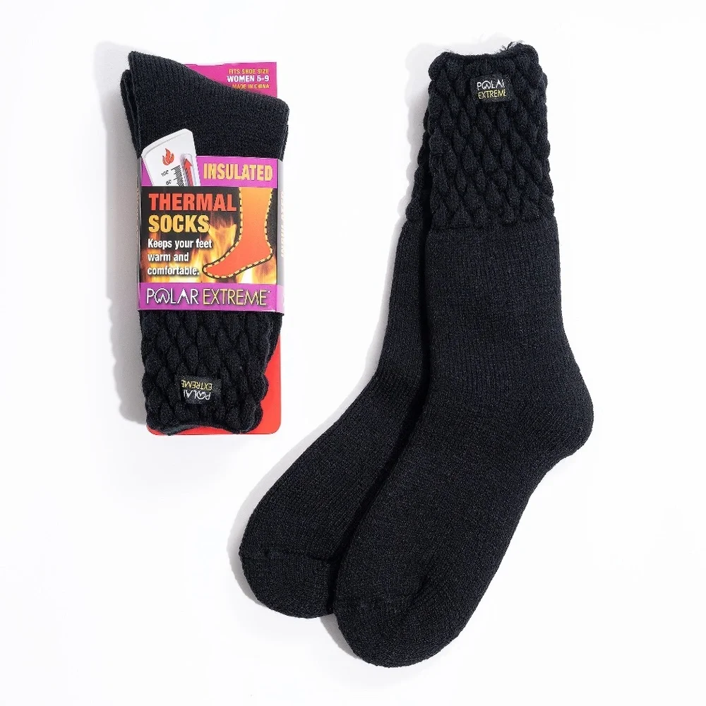 Light BlueTextured Thermal Crew Boots Socks